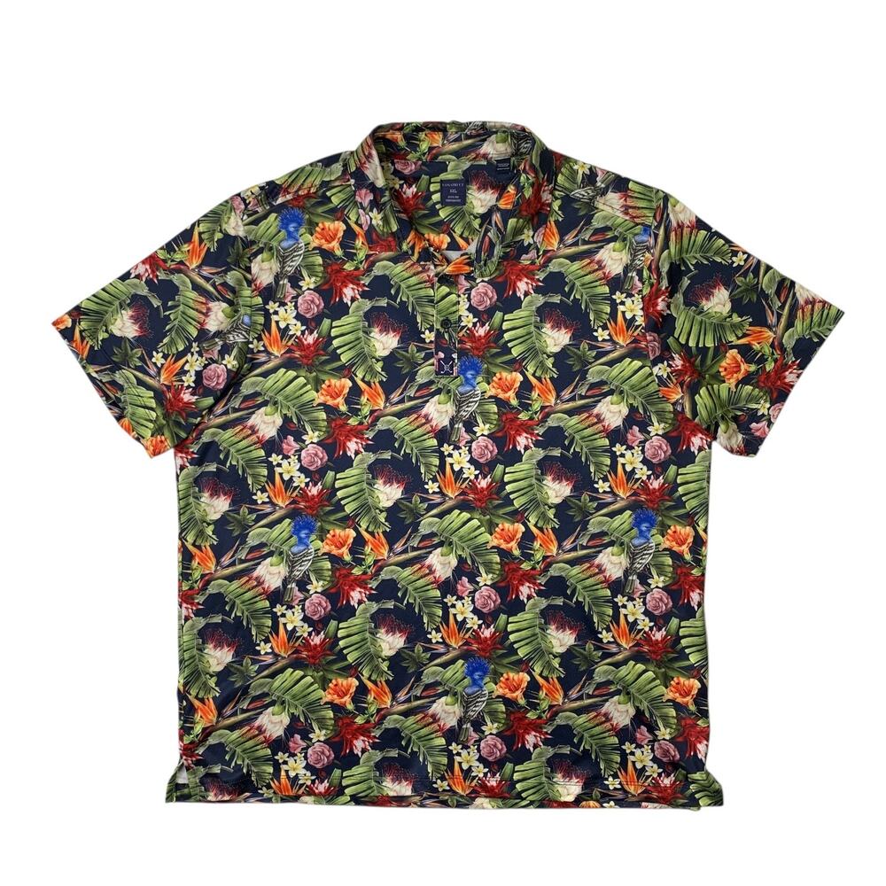 Con.struct Shirt Mens XXL Quick Dry Performance Short Sleeve Hawaiian Floral